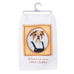 A‎ House is not a Home without a BULLDOG Primitives by Kathy Dish Towel New Gift